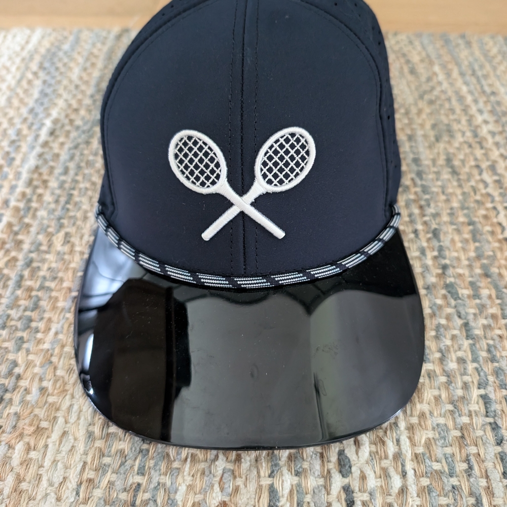 Courtgirl navy Hat with Embroidered Rackets